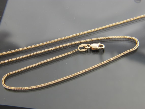 Real Solid 22k Gold Foxtail chain Necklace 16