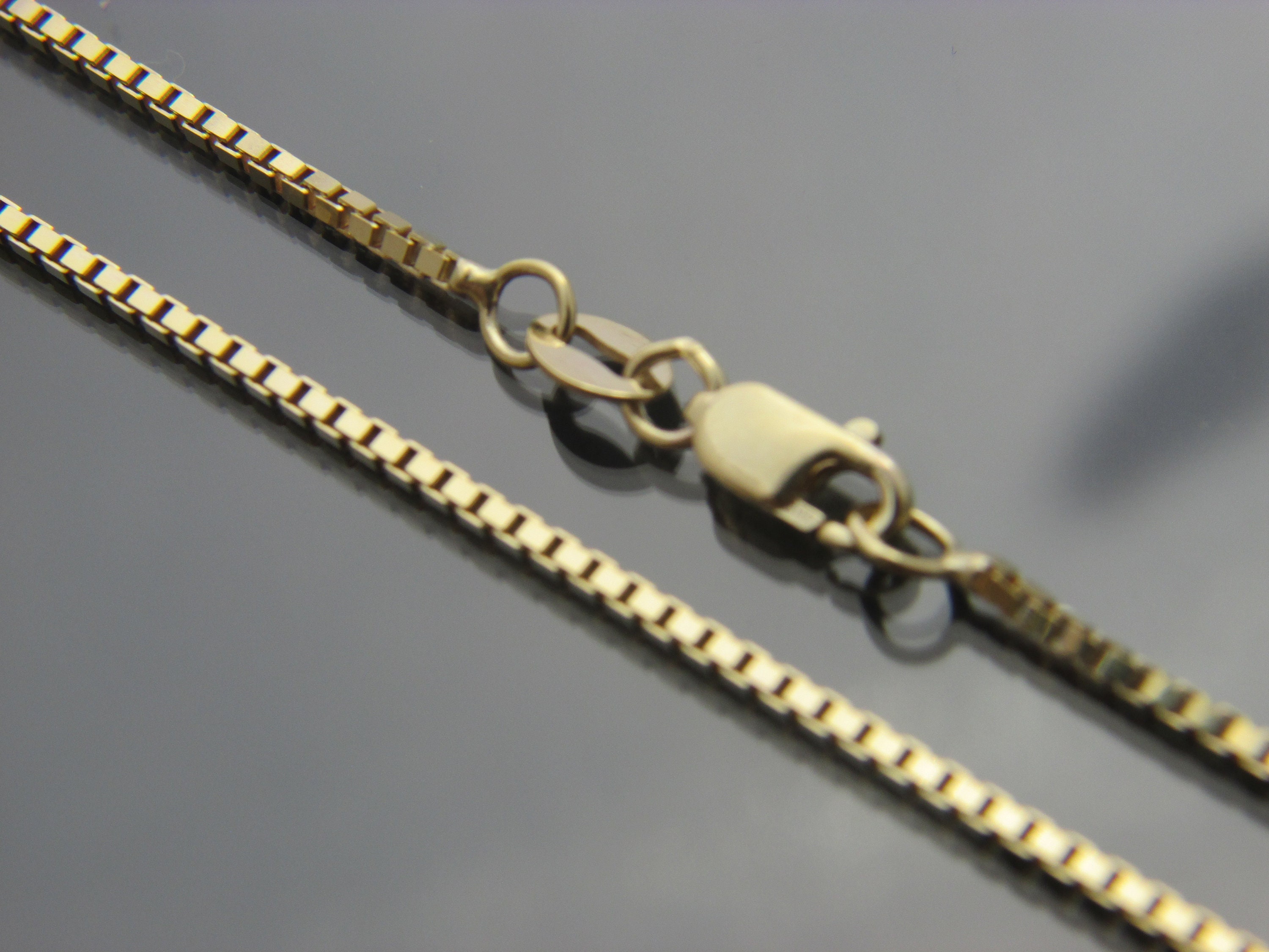 Details about  / 14K Yellow Gold Over Sterling Silver Shiny Polished Box Chain boxy cubed string