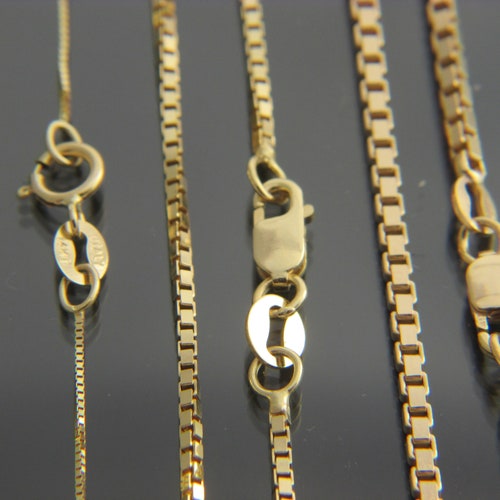 Box Chain Necklace 0.65mm/1.25mm/1.8mm 