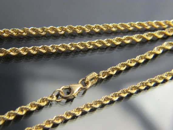 Real 18k Gold Rope Chain Necklace 2.4mm Chain 16,18,20,22,24 WHOLESALE PRICE  - Etsy