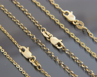 10kt yellow gold cable link chain necklace pendant chain 16",18",20",22",24"(WHOLESALE PRICE)