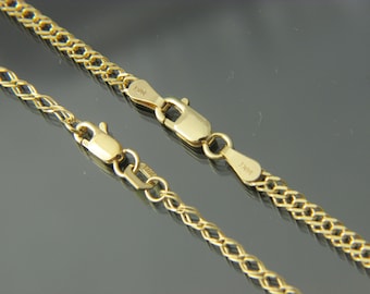 Real 10k gold ROMBO chain necklace 2mm and 2.65mm 16",18",20",22",24"