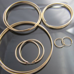 Real 14k gold Endless Hoop earrings 14mm 30mm 40mm 50mm 70mm 14k yellow gold hoops