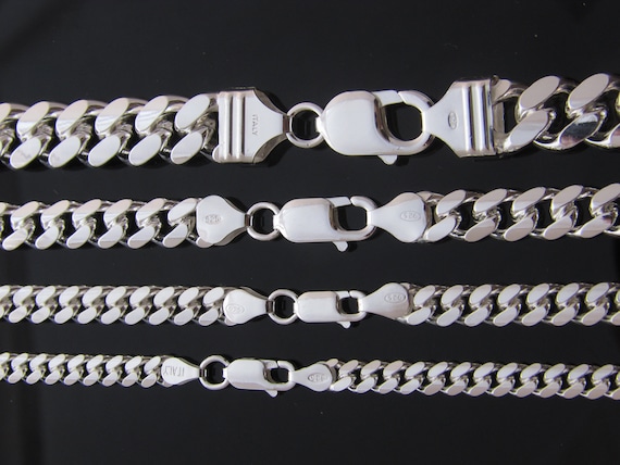 Real Solid 925 Sterling Silver Miami Cuban Chain Mens Necklace 5mm