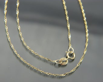 14kt yellow gold rope link chain necklace pendant chain 16",18",20",22",24
