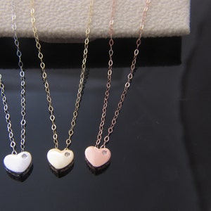Pure 14kt gold Heart Pendant & chain necklace pendant chain yellow gold , rose gold , white gold (WHOLESALE PRICE)