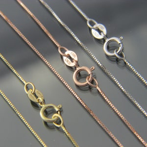 10kt gold box link chain necklace pendant chain 16&quot;,16&quot;,20&quot;,22&quot;,24&quot; and 30&quot;