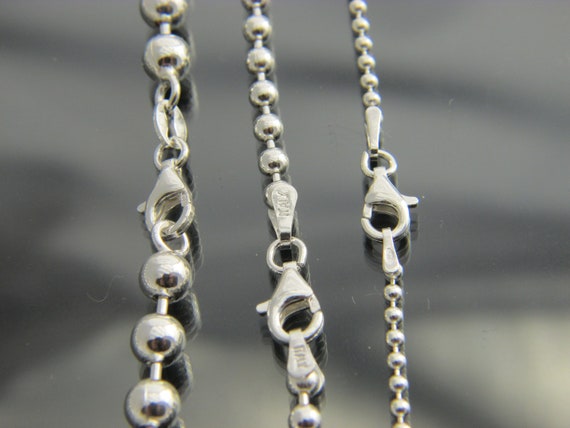 Ball Chain in Silver 2mm, 2.5mm, 3mm or 4mm, 16 to 36 Bead Chain