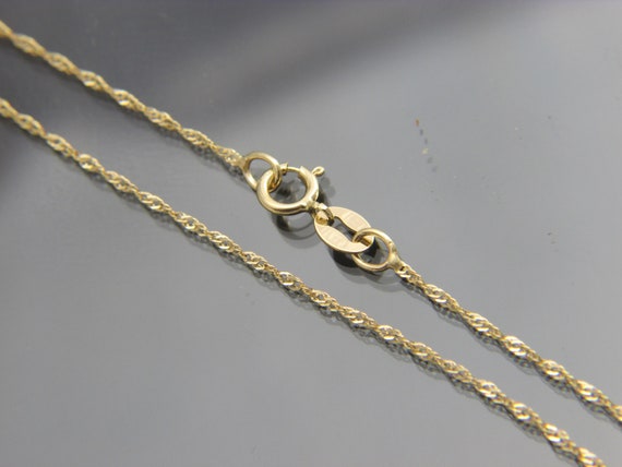 Real 10k Gold Wave Chain Necklace 1mm/1.75mm/3mm Chain - Etsy Canada