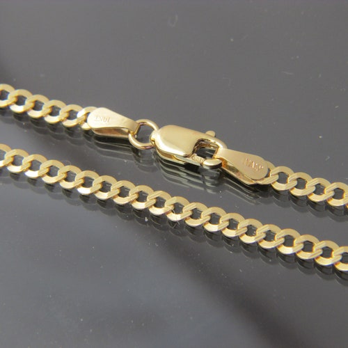 SOLID 10k Gold Diamond Cut Curb Chain 