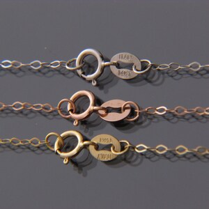 14kt FLAT link chain necklace yelllow gold / pink gold/white gold chain 16",18",20",22",24"(WHOLESALE PRICE)