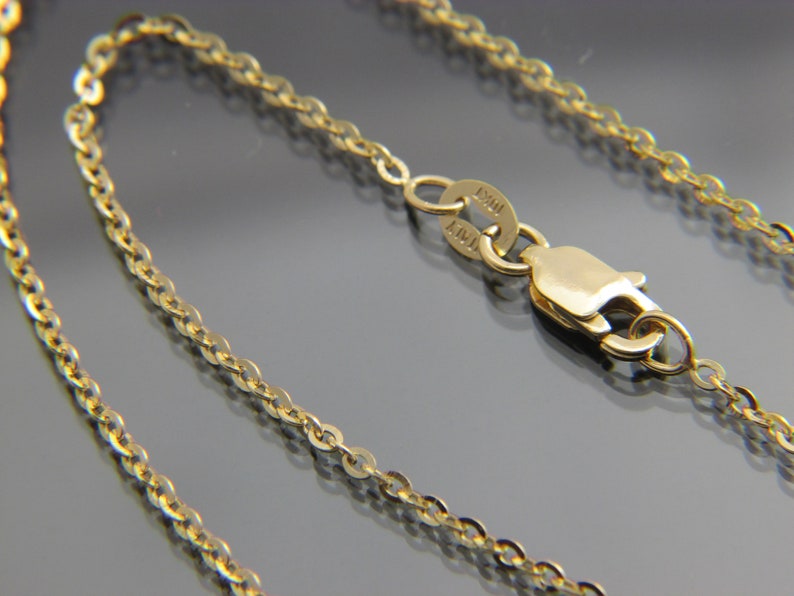 10kt Yellow Gold Cable Link Chain Necklace Pendant Chain - Etsy