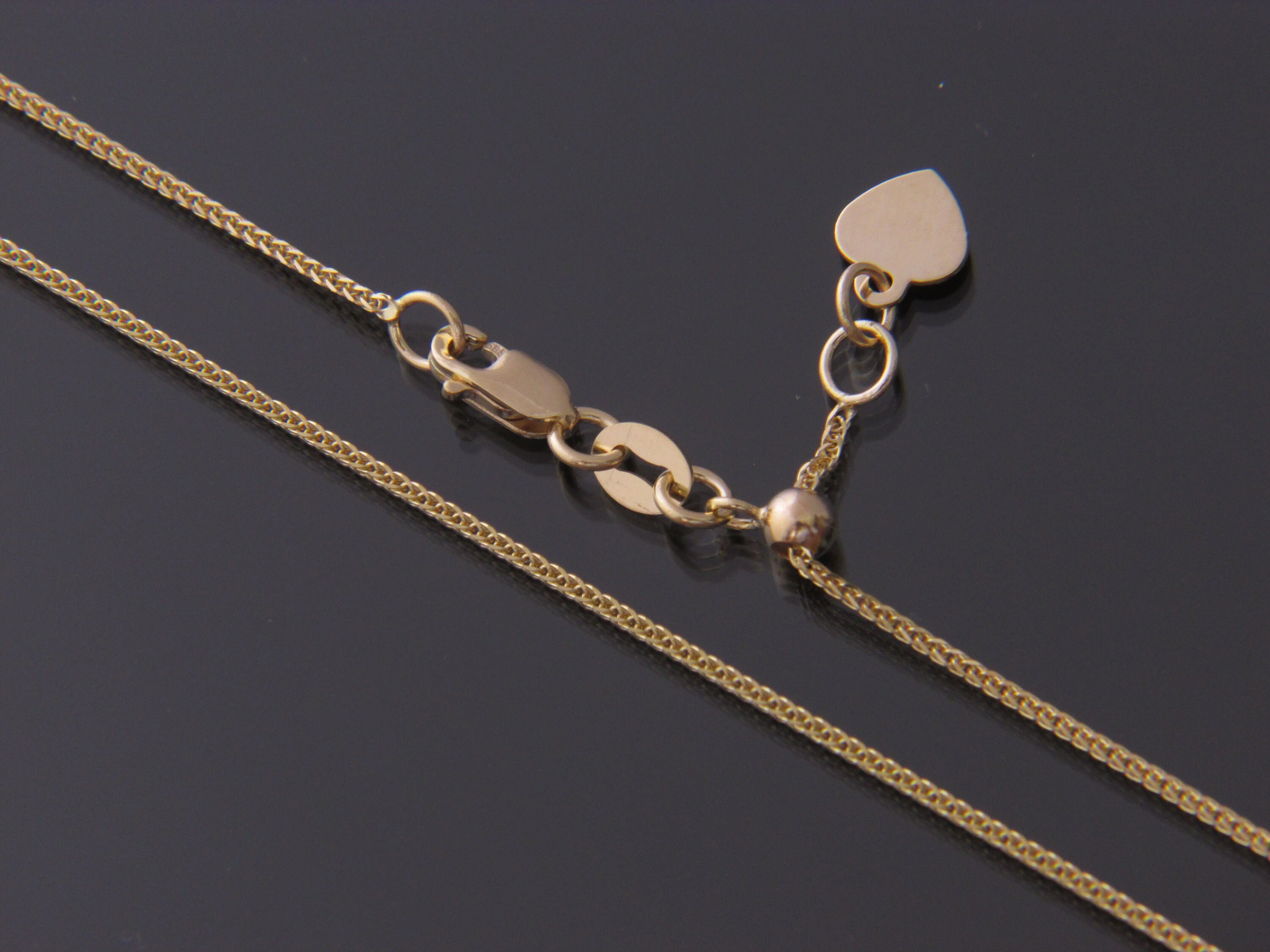 14kt Gold Adjustable Wheat Chain 