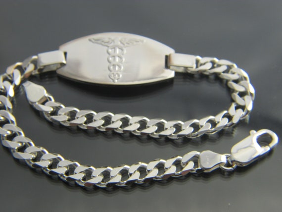 Mens sterling silver medical alert bracelets new arrivals