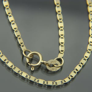 Real 14k gold Valentino chain necklace 1.5mm  16&quot;,18&quot;,20&quot;,22&quot;,24&quot;
