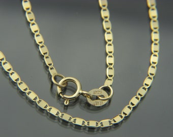 Real 14k gold Valentino chain necklace 1.5mm  16",18",20",22",24"