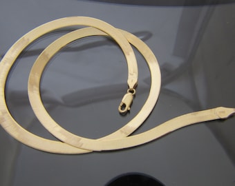 Solid 10k gold Herringbone Magic necklace 4.5mm wide Real Gold chain 16inch, 18inch & 20inch