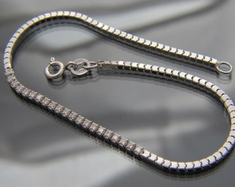 Real 925 sterling Tennis Bracelet 7.5" Solid Silver bracelet.