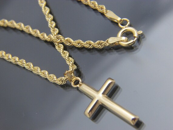 2.4mm Rope \u0026 Cross Necklace Chain 