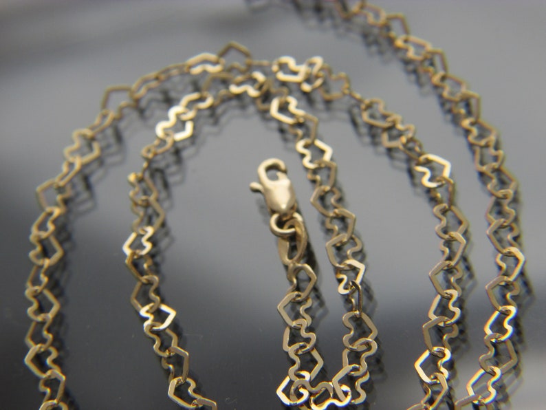 SOLID 14k gold Heart Link chain necklace 3.5mm chain Etsy