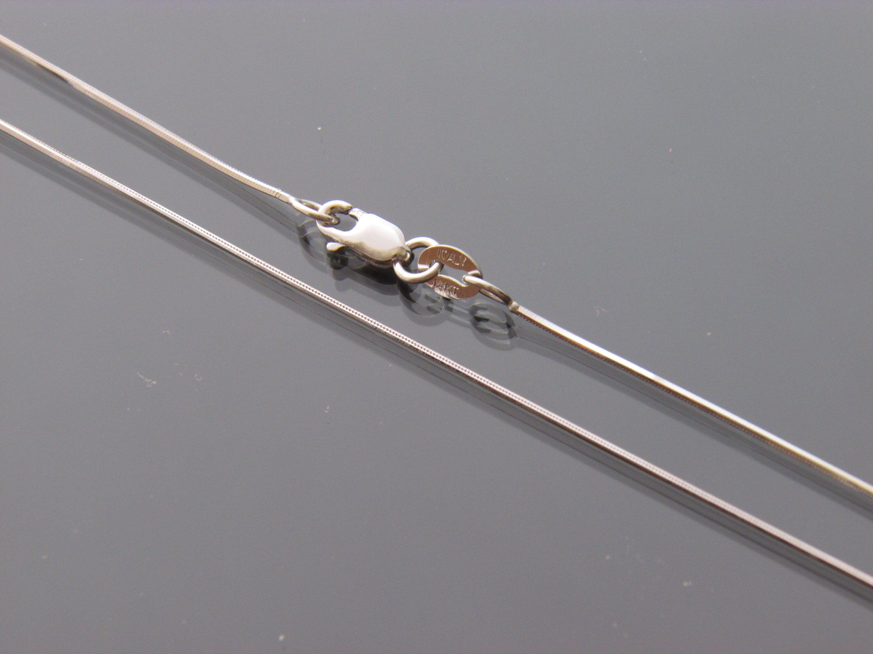 14kt White gold Square Snake chain necklace chain 16