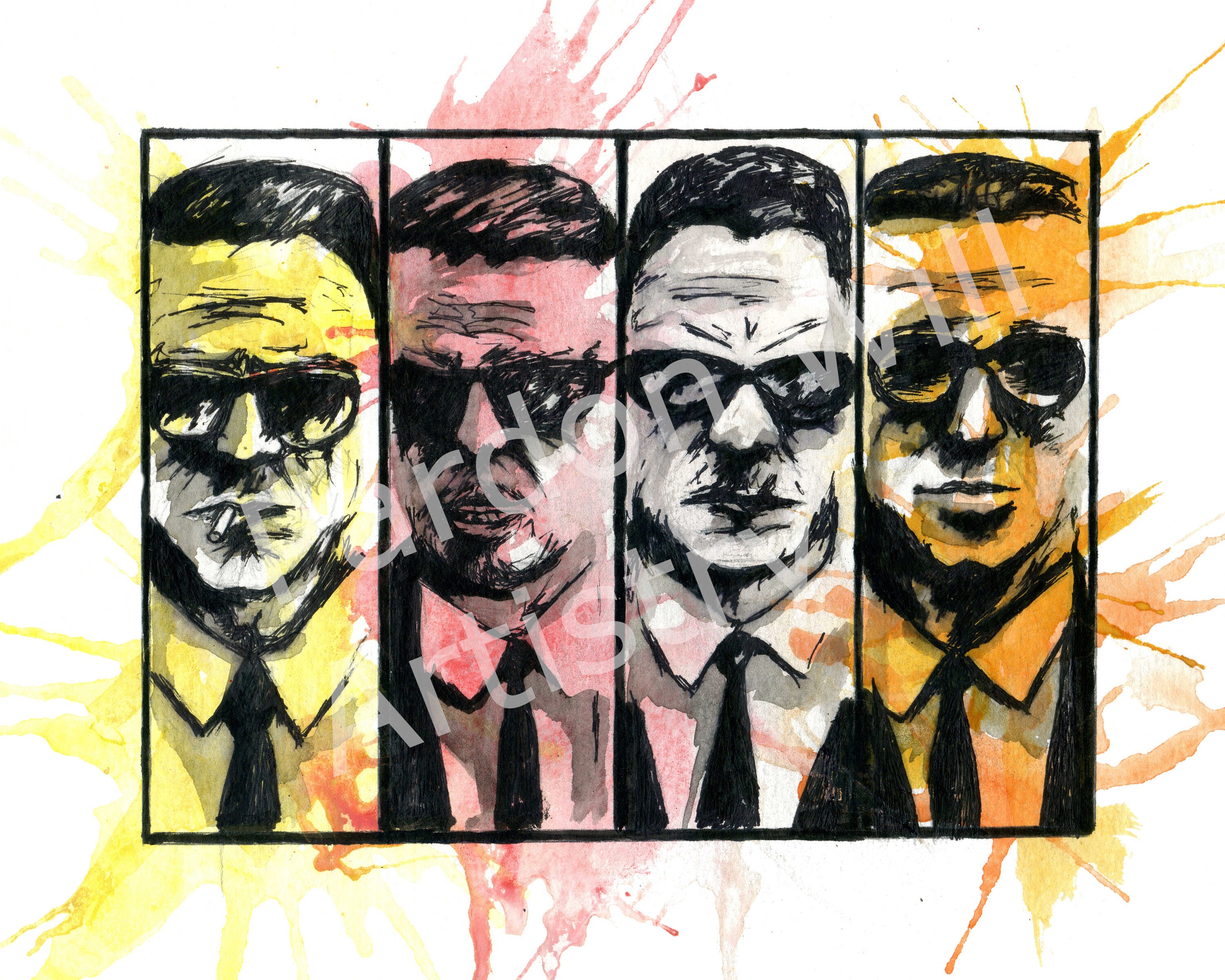 Reservoir Dogs Lineup - Water Color and Ink Print - Etsy