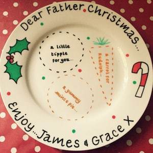 Personalised, Handpainted Father Christmas / Santa Plate image 6