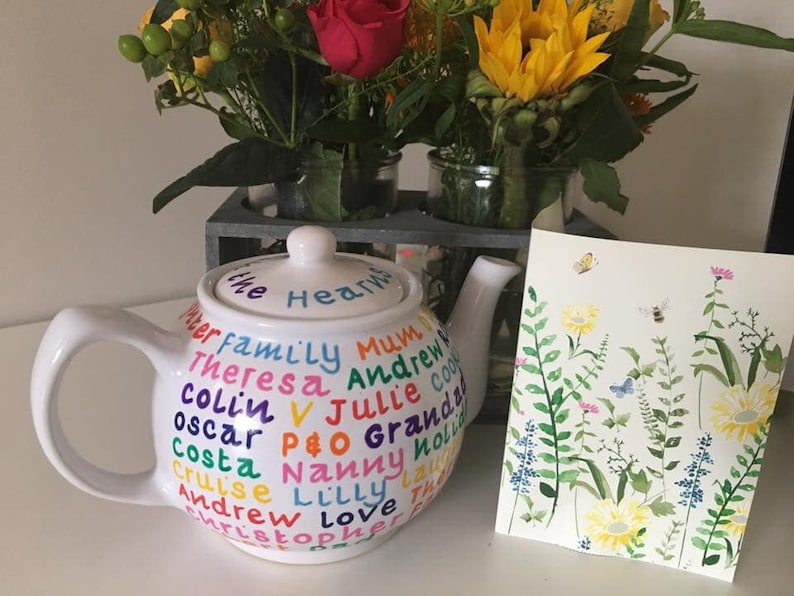 hand painted tea pot