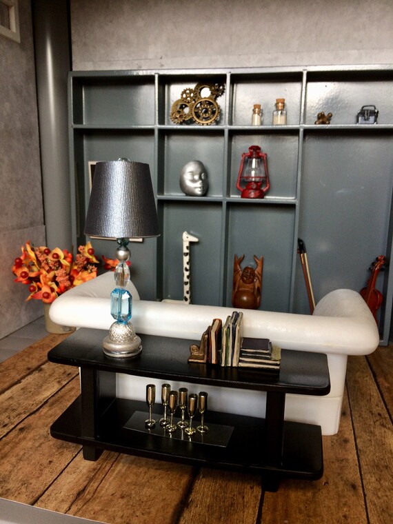 Diorama Sofa Table For Behind Couch Barbie Size 1 6 Etsy