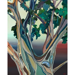 Art paper print of a big tropical tree on fine art paper. Hawaii artwork. Giclee print.