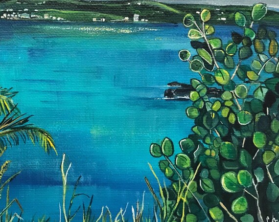 Ocean Painting Beach Decor Wall Art Hilo Hawaii Tropical Decor Office Wall Art Living Room Print Bedroom Decor Archival Print