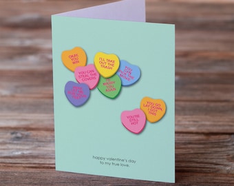 Modern Candy Hearts Greeting Card • Valentine's Day • Love Card