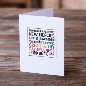 Great is Thy Faithfulness • Hymn Greeting Card • Thank you Card