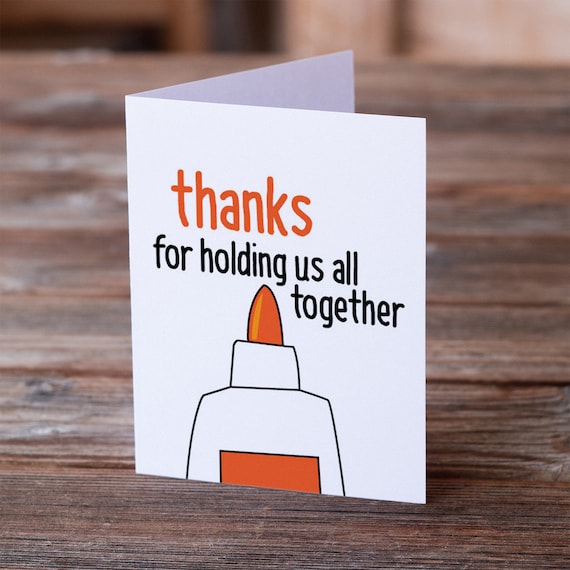Thank you Greeting Card thanks for holding us all together Etsy