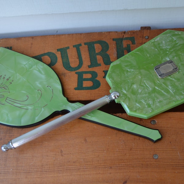 Vintage Green Hand Mirrors