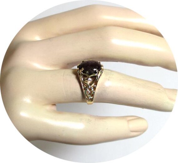 STAR RUBY Ring - Six Pointed Star - 14k Solid Yel… - image 6