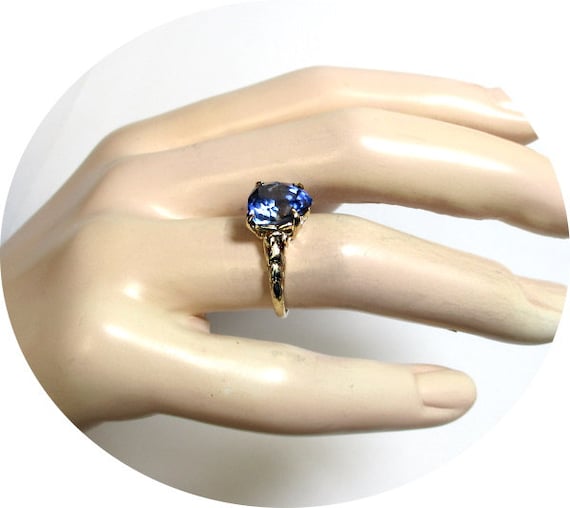 Lovely - Blue Kashmir SAPPHIRE Gem Ring - Art Dec… - image 6