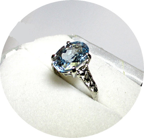 Stunning! - Classic Blue AQUAMARINE Ring – Oval Vi