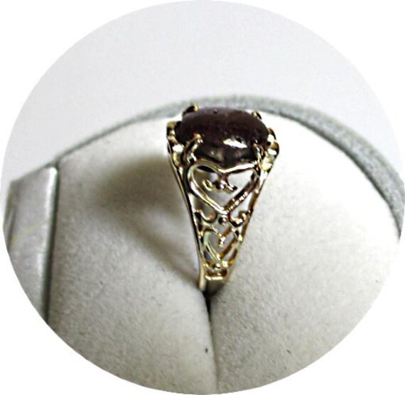 STAR RUBY Ring - Six Pointed Star - 14k Solid Yel… - image 4