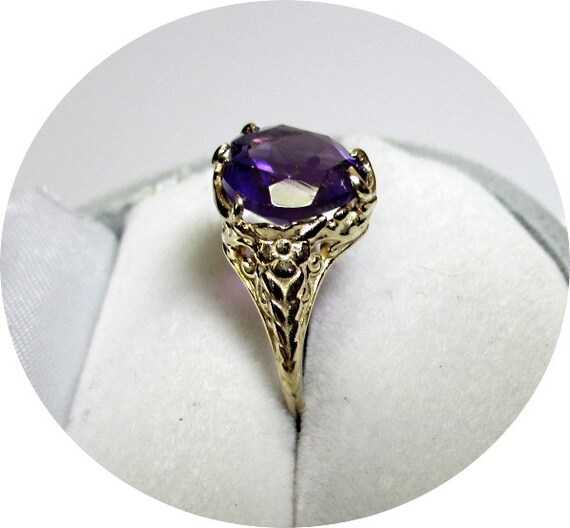 Ring - AMETHYST - Natural - “AAA” - Heart Shape -… - image 3