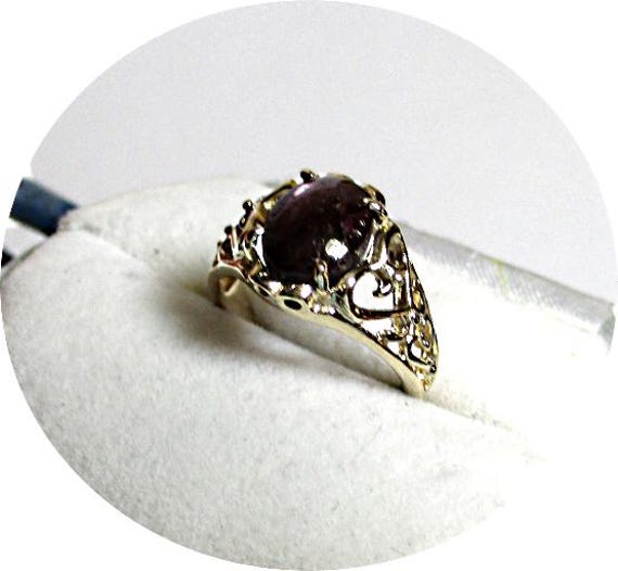 STAR RUBY Ring - Six Pointed Star - 14k Solid Yel… - image 3