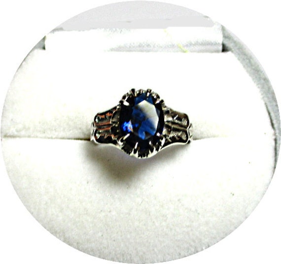 Ring - Natural Blue SAPPHIRE Gem, Natural Vintage 