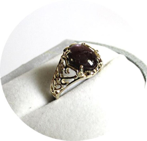 STAR RUBY Ring - Six Pointed Star - 14k Solid Yel… - image 2