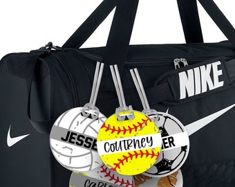 Personalized Sports Bag Tag-Luggage Tag-Personalized Backpack Tag-Soccer-Baseball-Basketball-Team Gift-Luggage ID Tag-Ball Team