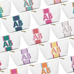 Bolsa de maquillaje personalizada con monograma de sombra con cremallera, juego de bolsas de maquillaje personalizadas, regalos de dama de honor personalizados, regalos de propuesta de dama de honor, bolso de mano