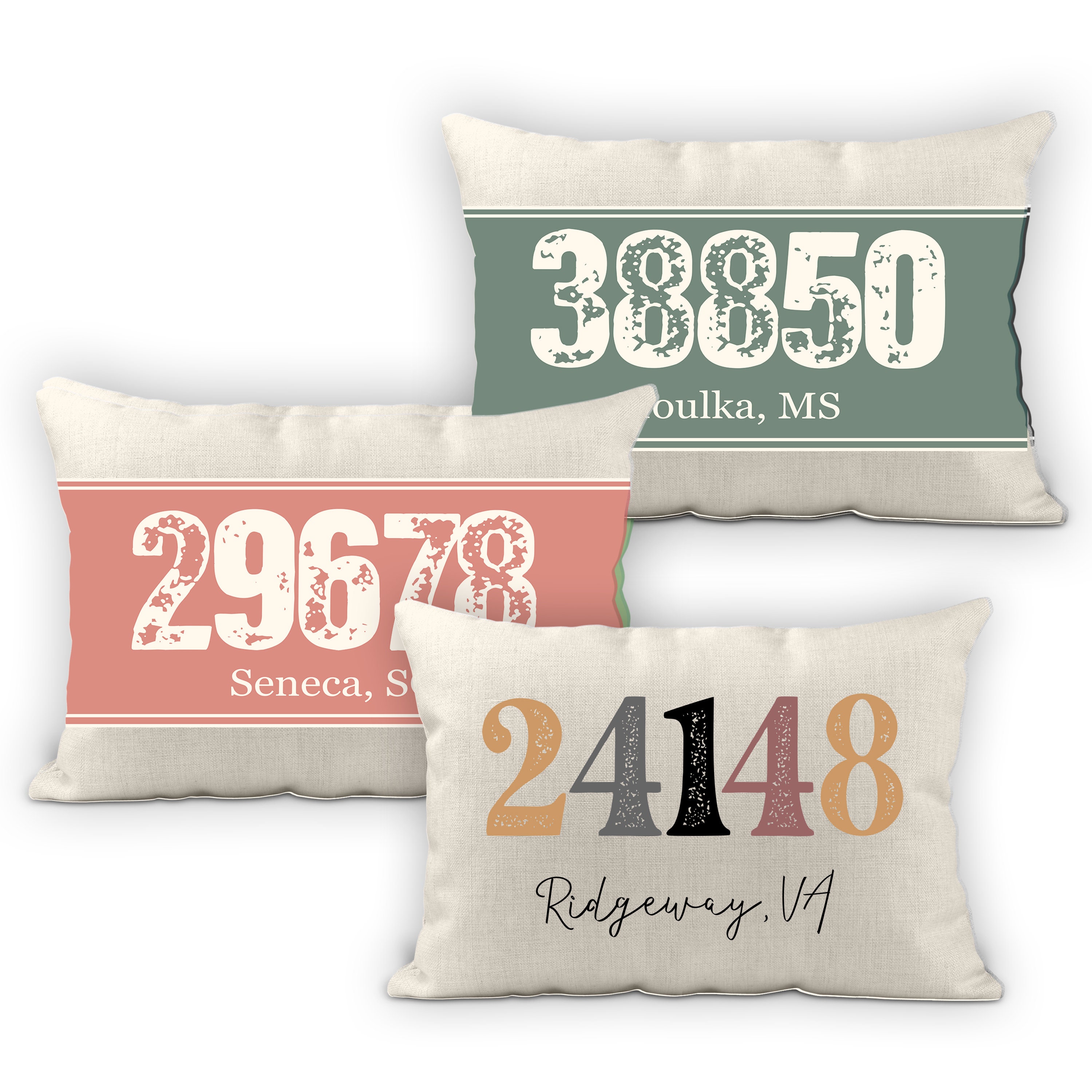 Zip code top pillows etsy