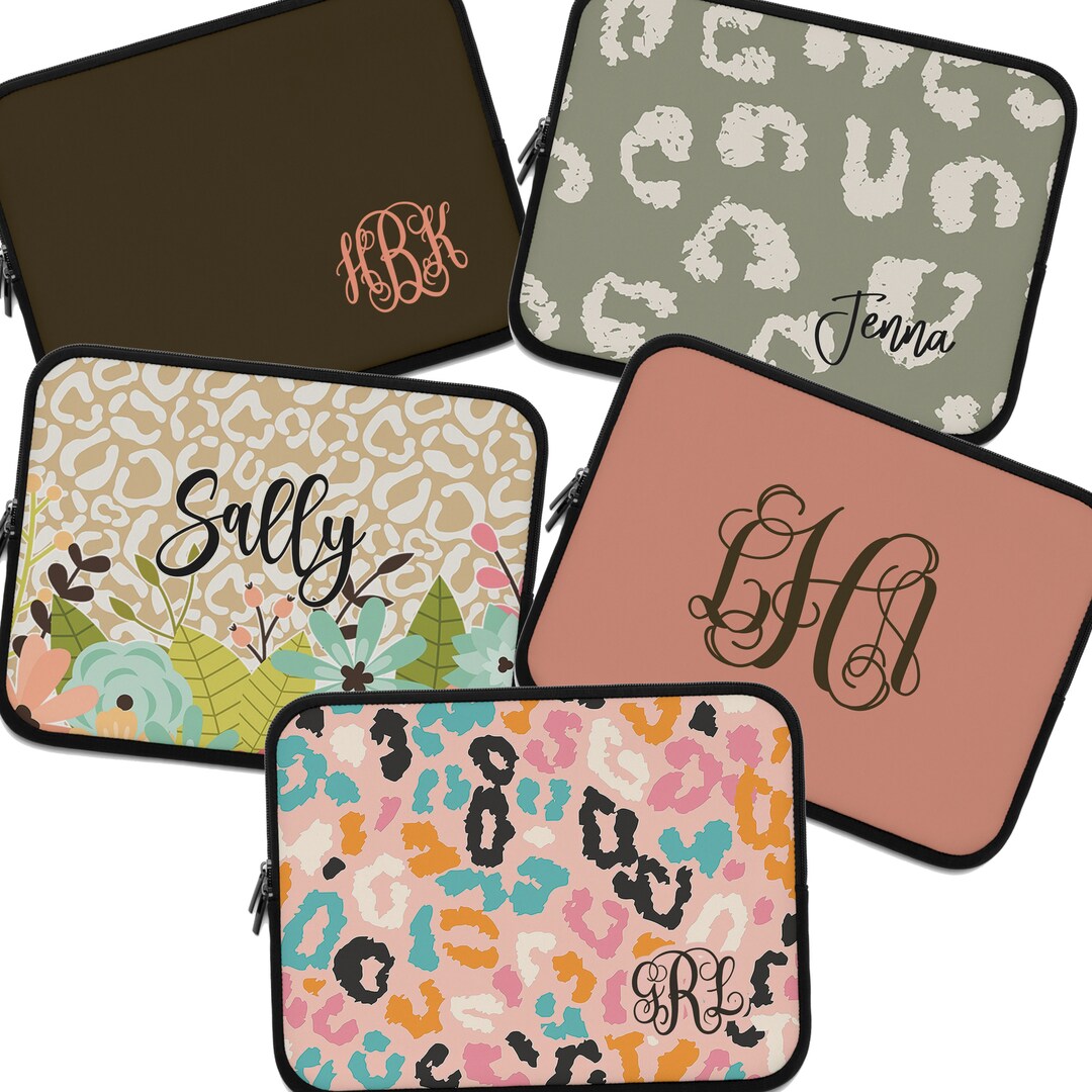 Personalized Laptop Sleeve, Monogrammed Computer Zipper Case