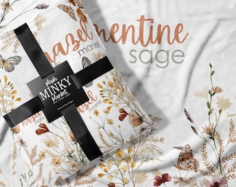 Personalized Wildflower Baby Blanket: Boho Nursery Decor