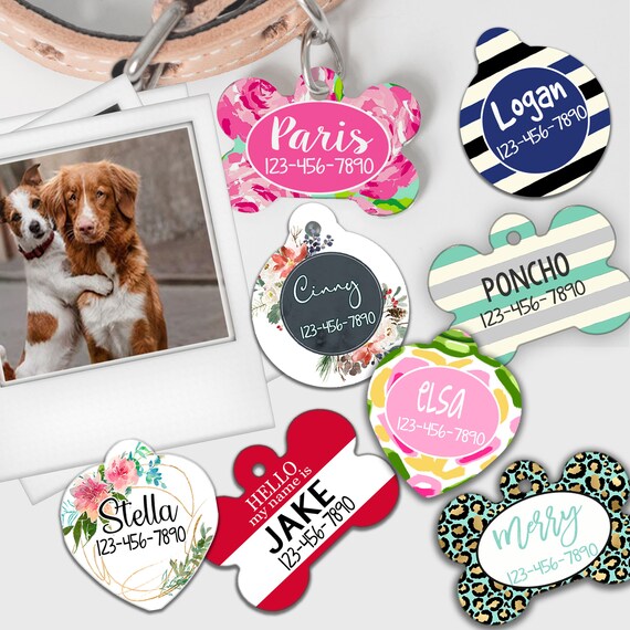 American Flag Personalized Pet Dog Id Boy Dog Double Sided Name Dog Name Personalized Dog Custom Pet Id s Collar Accessories Dogs