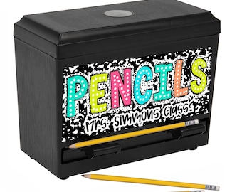 Personalized Teacher Pencil Dispenser Decal: Custom Label (Dispenser NOT Included)